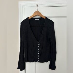 Reformation Ribbed Long Sleeve Shirt